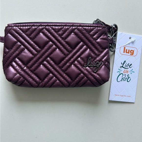 lug Handbags - LUG METRO XL ID POUCH METALLIC WINE NWT